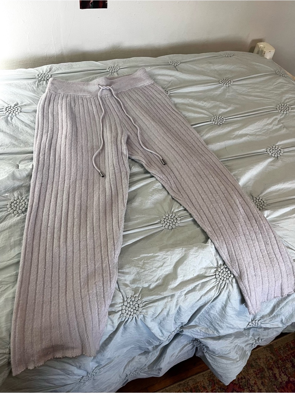 Free People Cozy Rib-Knit Lounge Pants - Light Lavender